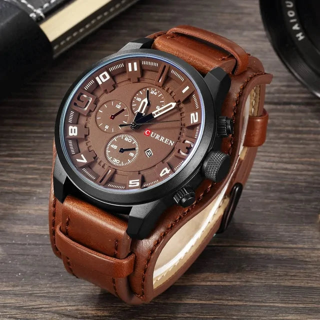 Male Leather Wristwatch