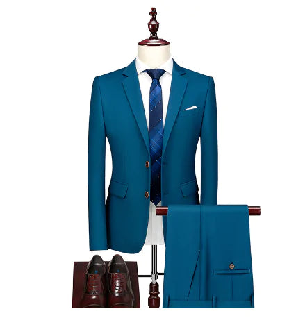 Pure Color Men's Business Suit