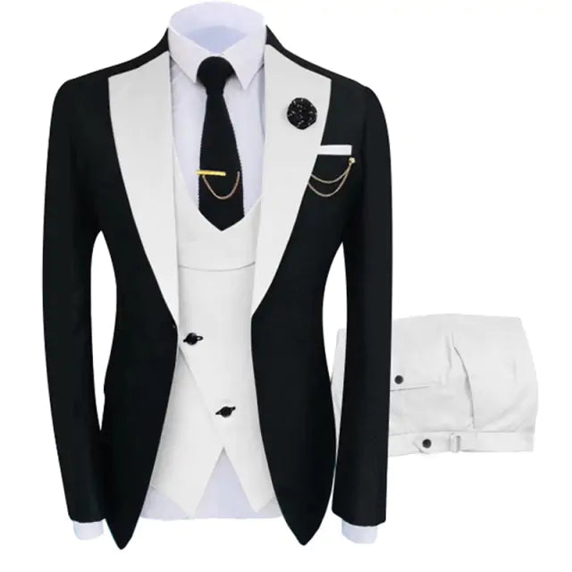 Luxury Men's 3-Piece Tuxedo Set - Jacket, Trousers, Vest