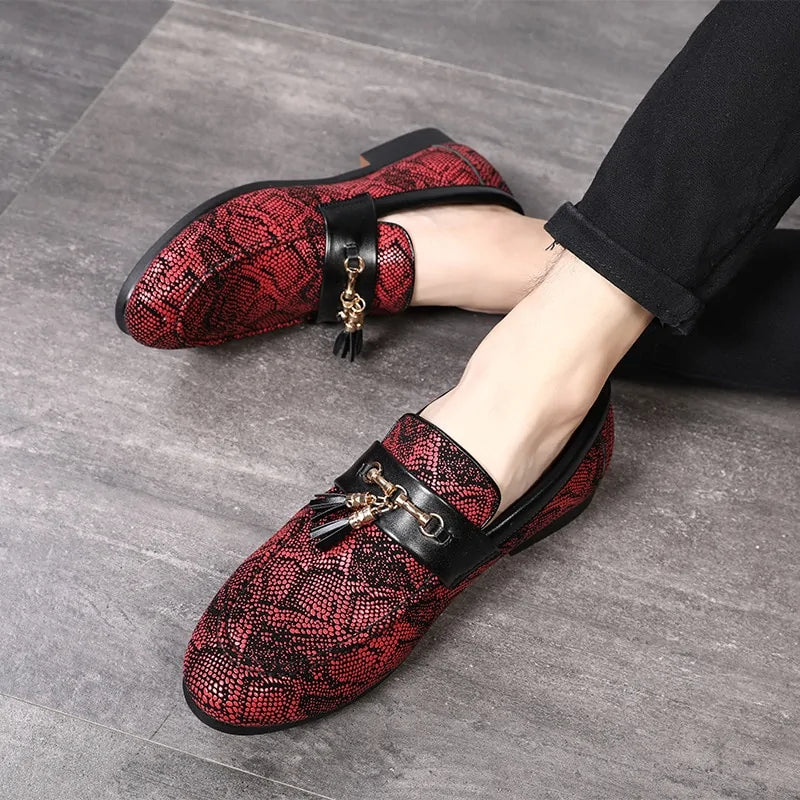 Tassel Snakeskin Pattern Dress Shoes