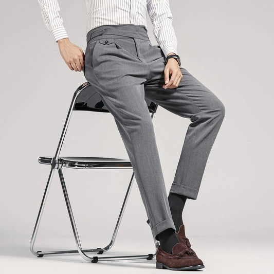 Men's High Waist Suit Pants