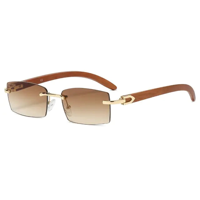 Rectangle Fashion Rimless Sunglasses